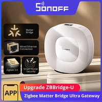 SONOFF ZBBridge-U Zigbee Matter Bridge Ultra inteligente seguridad del hogar conexión Ethernet actualización OTA funciona dispositivos de SNZB-01P/SNZB-06P