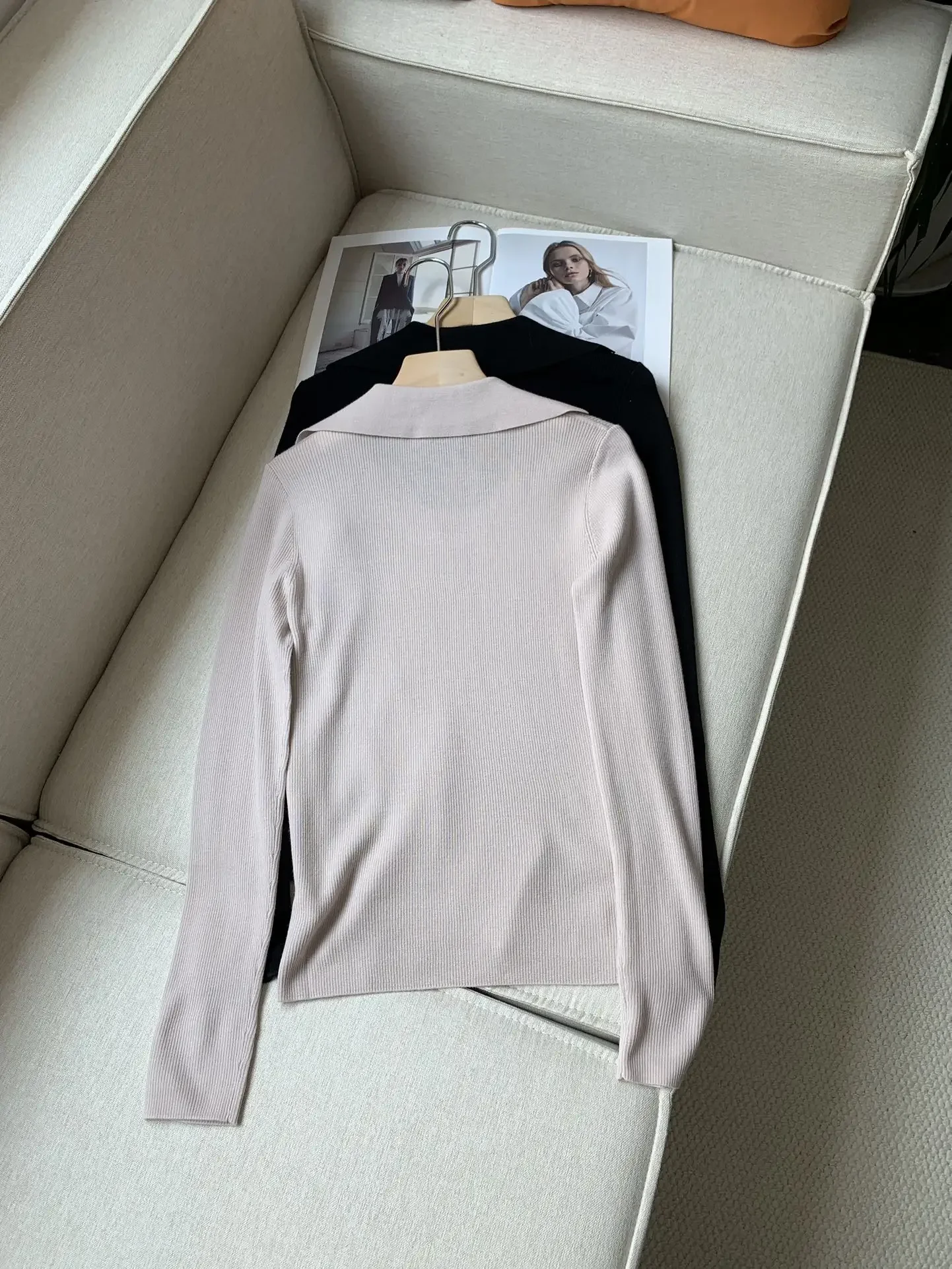 Pull en laine à manches longues et col JOU pour femme, pull perlé pour femme, décontracté, automne