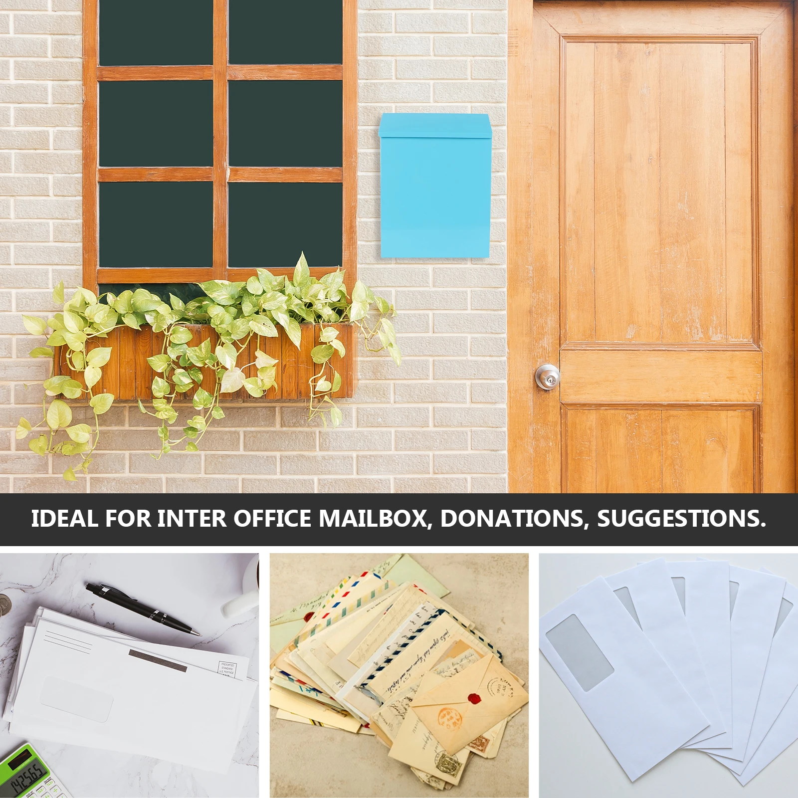 

Tin Mailbox Rustic Decor Outdoor Fancy Large Wall Mount outside Cute Iron Decorative Mailboxes for Office Novelty House