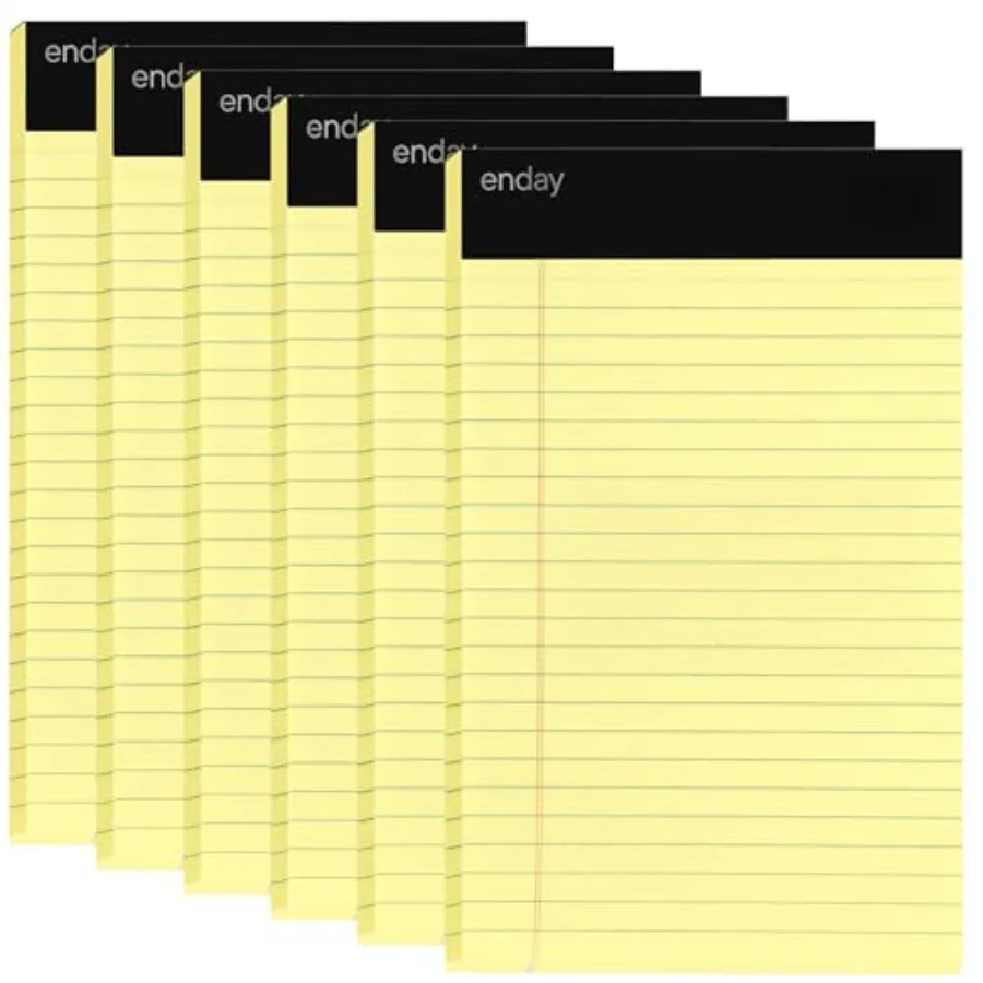 

Legal Notepads 5x8, of - legal Ruled Writing Pad. Perforated Edge. Canary, Universal, Junior Size, 50 sheets per Pad. By Enday