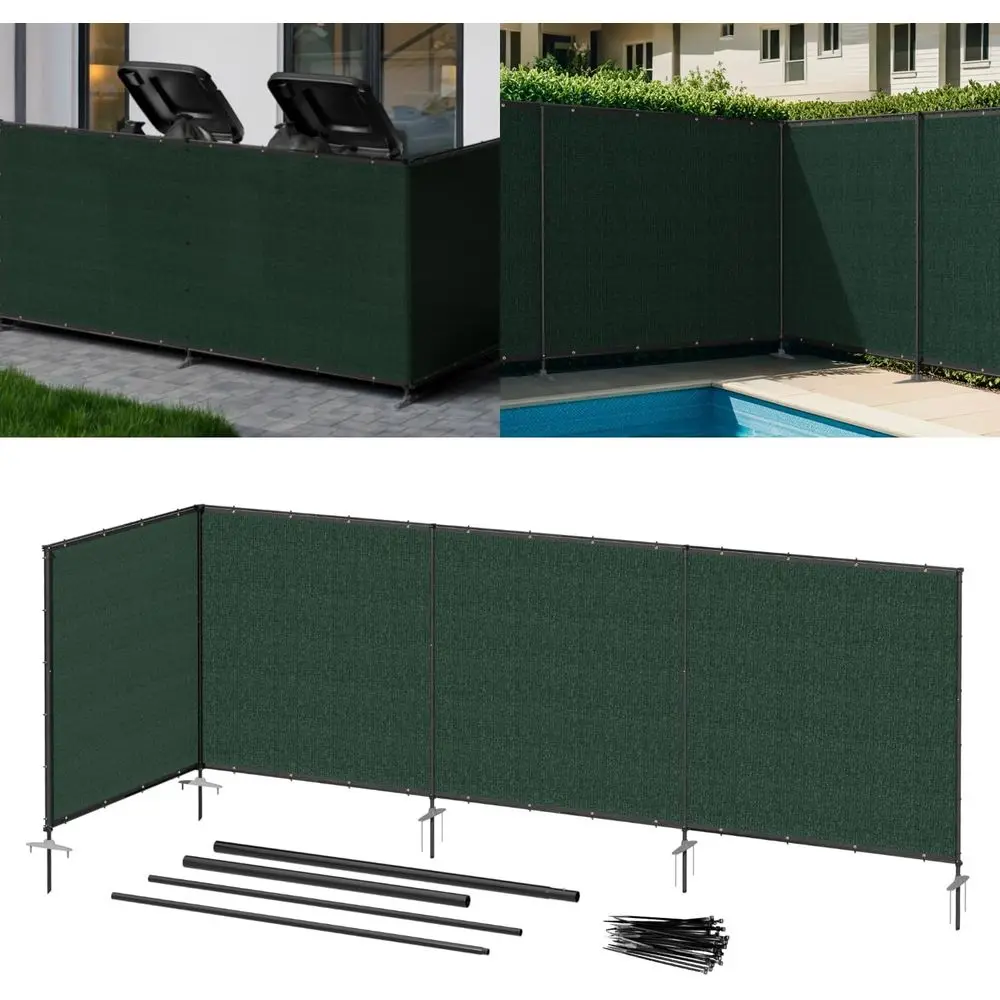 

Зеленый 240 GSM отдельно стоящий наружный экран конфиденциальности, панель 5x23 футов для бассейна, заднего двора, временного ограждения