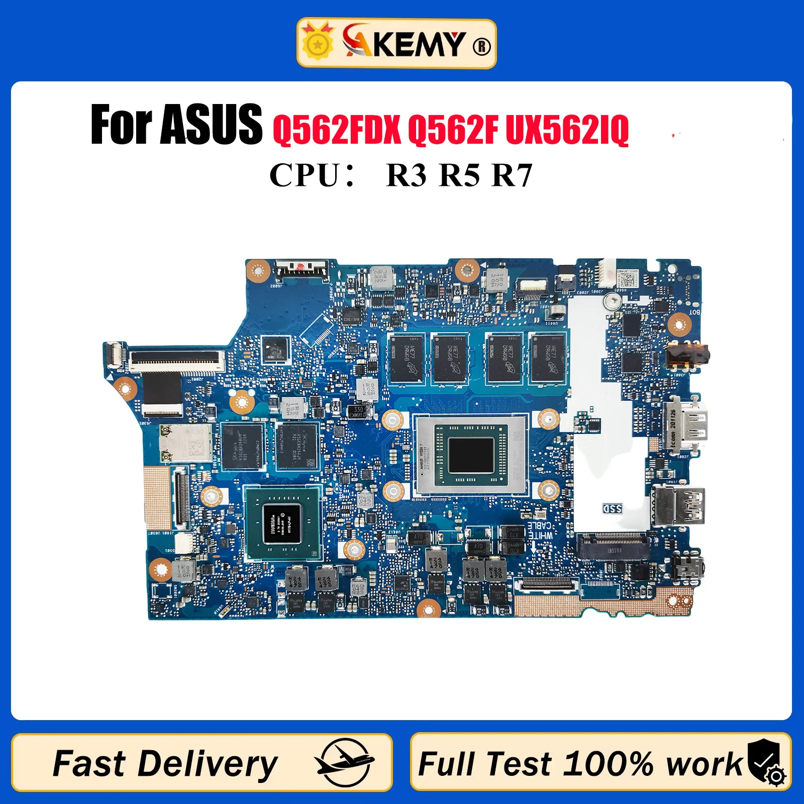 

UX562IQ Материнская плата для ноутбука ASUS ZenBook UX562 Q562FDX Q562F UX56IQ Материнская плата для ноутбука с процессором R3 R5 R7 100% tests OK stk