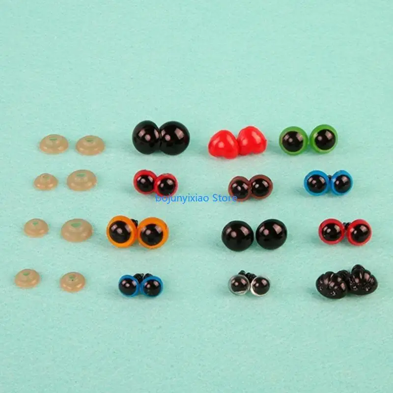 

900B Plastic Safety Eyes and Noses with Washers DIY Craft Dolls Eye for Puppet Bear