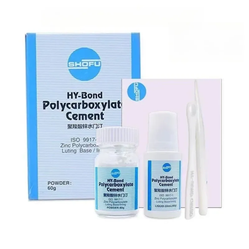 SHOFU HY-Bond Polycarboxylate Cement Dental Glass Ionomer Filling Material Powder 60g  Liquid33ml Oral Cavity Nursing Repair