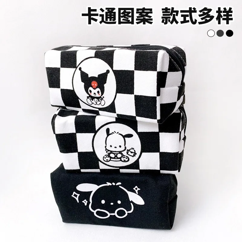 Ins Wind Giant Energy Bag Pacha Dog Pencil Black and White Plaid Male and Female Junior High School Students Stationery Storage