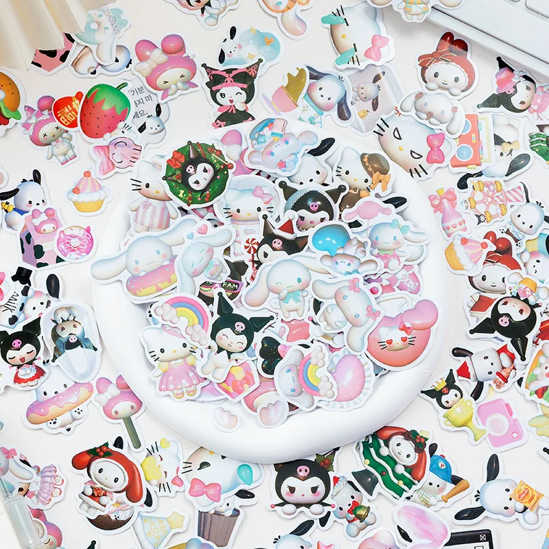 100PCS Cinnamoroll Cute Anime StickersHello Kitty Graffiti Decals DIY Phone Fridge Laptop Sticker Decoration Classic Toys Gift