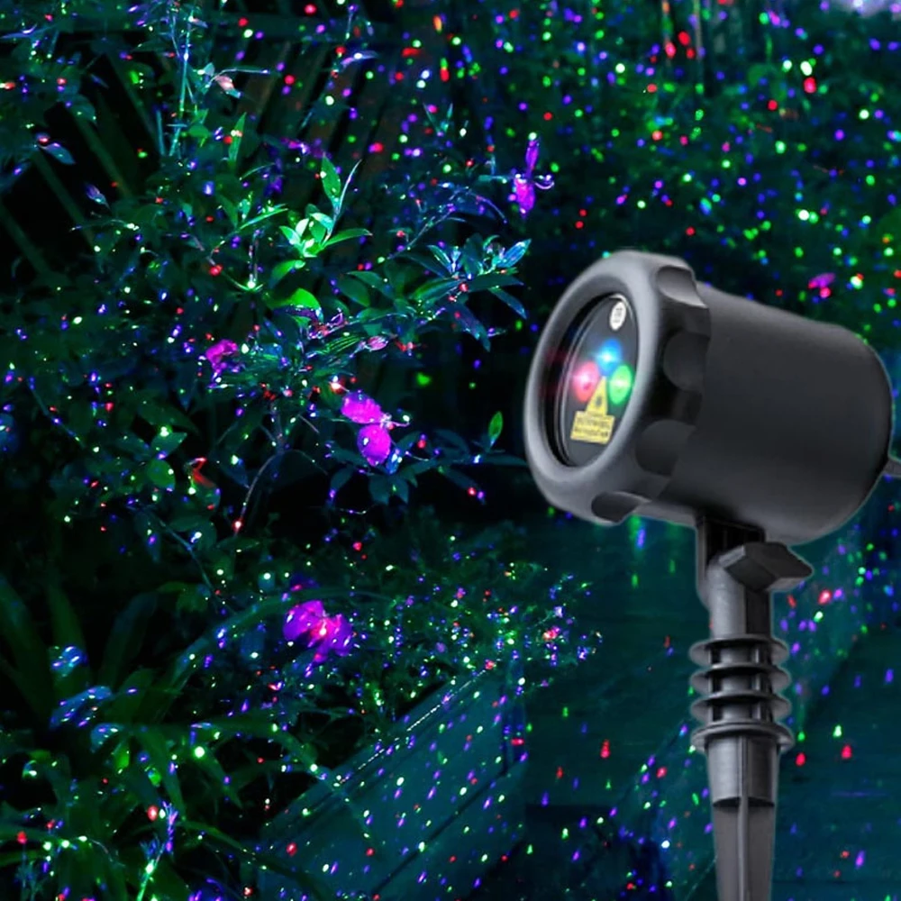 LED Laser Christmas Projector Lights Outdoor Starry Stars Garden Firefly Lights with Remote IP65 Waterproof Patio Decoration