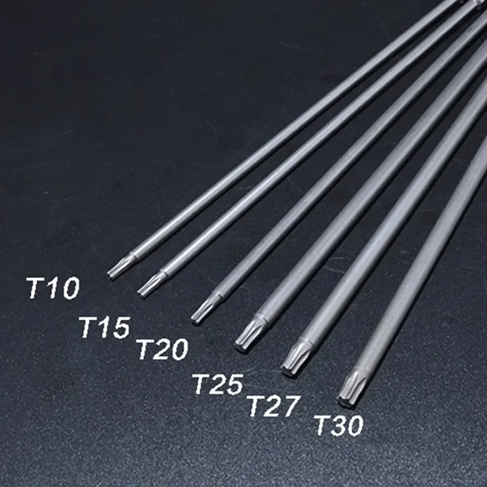 6/1pcs 200mm Security Tamper Proof Magnetic Screwdriver Set Drill Bit Screw Driver Bits Hex Torx Flat Head T10-T30