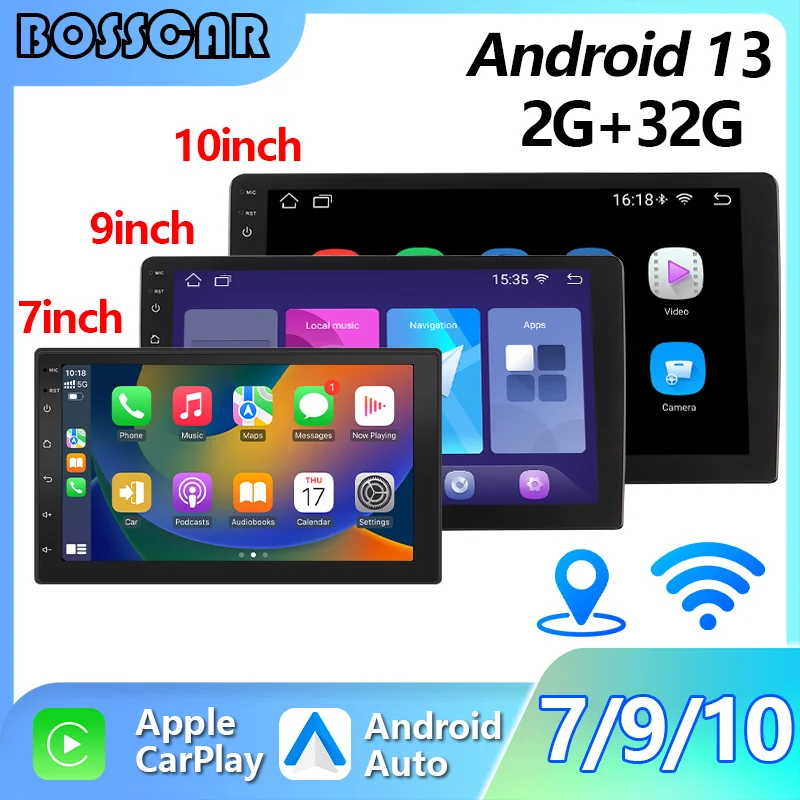 

Android 13 Universal 7"/9"/10" 2 Din Car Radio 64G Autoradio WIFI GPS Car Audio Multimedia Player For Hyundai Nissan Toyota Kia