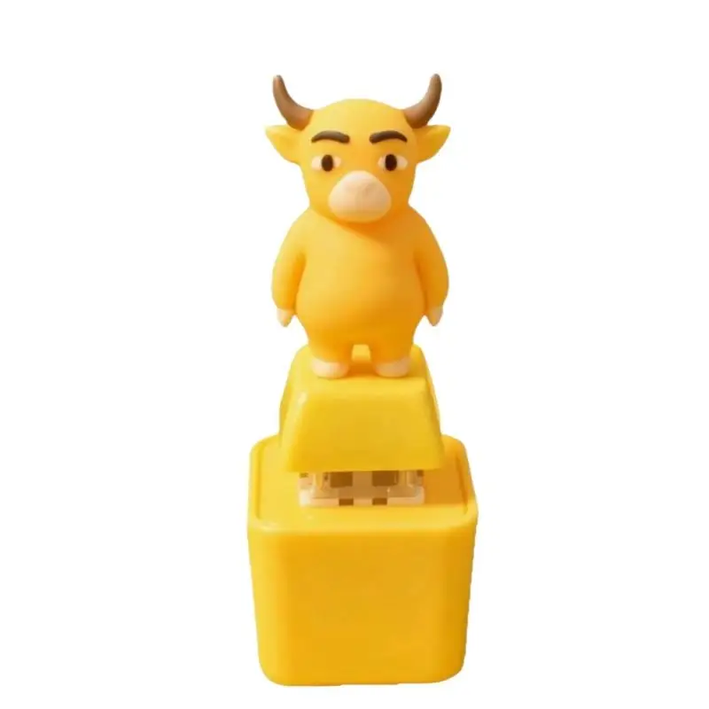 1 Stück Cartoon-Kuh-Lampen-Taschenanhänger Tier-Stimm-Schlüsselanhänger Anti-Stress-Clicker Schlüsselring Hängender Fingerknopf Entspannungsgeschenk – Detail 6
