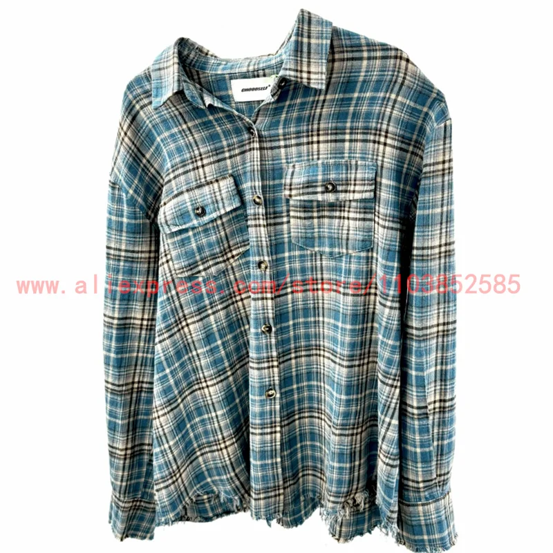 2024 New Tops Clothes Vintage Shirt Oversized Short Sleeve Plaid 100% Pure Cotton Men\'s Cleanfit Style Versatile Washable