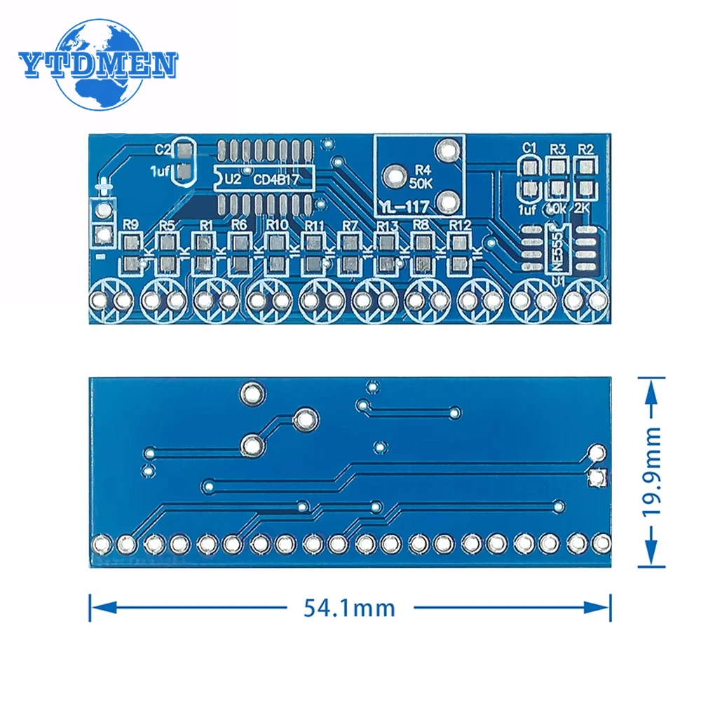 NE555+CD4017 Modulo luce flusso acqua LED Kit fai da te per elettronica intelligente