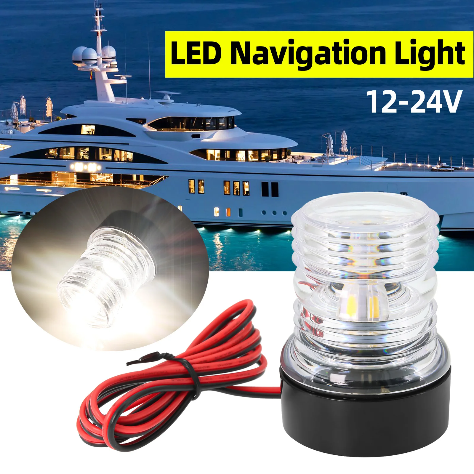 IP65 Waterproof Degree LED Boat Navigation 12~24V Light Lamp Sailing Signal Light Boat Accessories for Yacht Marine Anchor