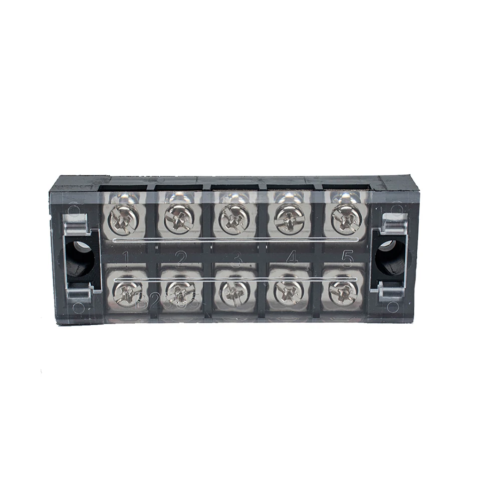 

5 set 5 Sets 5P Dual Row Screw Terminal Strip Blocks 25A Terminals Barrier Strips Connector Kit Insulated Cover Easy
