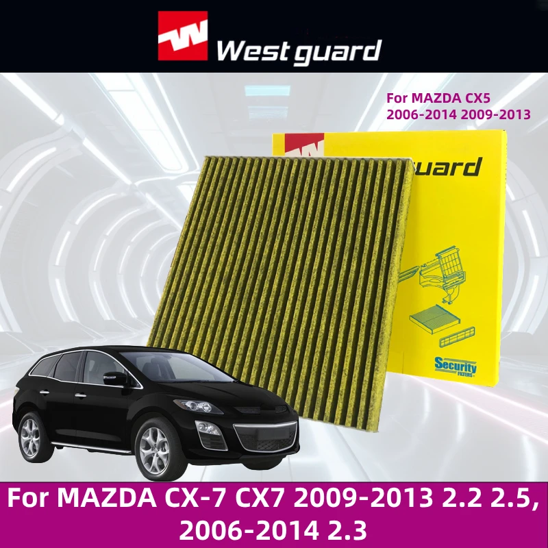 

For MAZDA CX-7 CX7 2009-2013 2.2 2.5, 2006-2014 2.3 WESTGUARD Cabin Air Filter Air-Conditioner Car Refresher Car Accessories