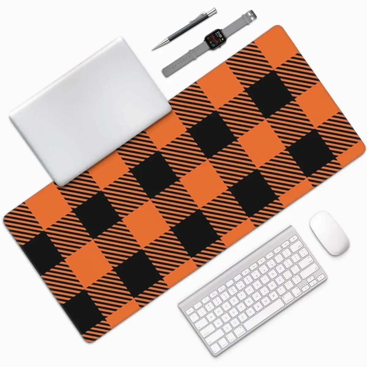 Black Check Traditional Royal Stewart Scottish Large Mouse Pad Computer Keyboard Mouse Mat Gamer PC Laptop Desk Mat Table Mats