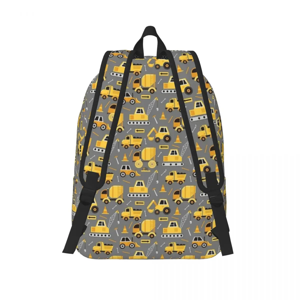 Construction Trucks On Gray Backpack 1300580812.3719 Backpack for Preschool Primary School Student Bookbag Boy Girl Kids Daypack