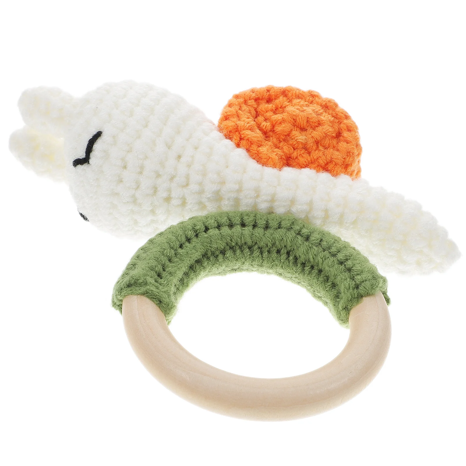 木製ハンドラトル漫画カタツムリデザインおもちゃ新生児幼児なだめるような振動ハンドベル赤ちゃん教育用手