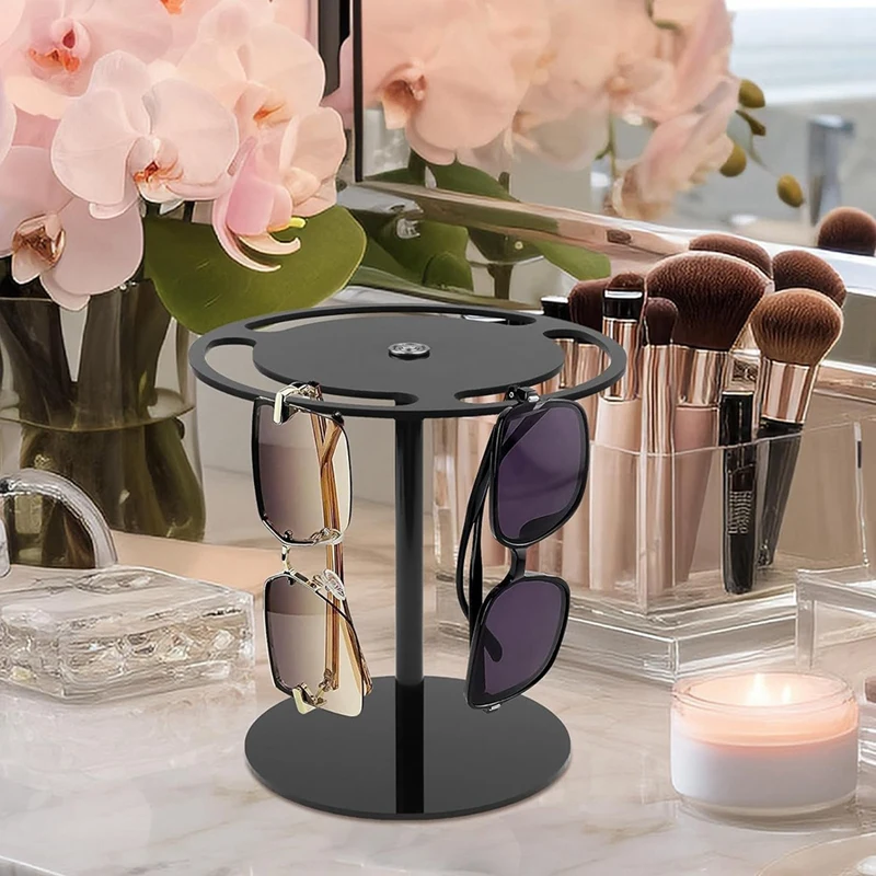 Sunglasses Holder Stand Acrylic Sunglasses Organizer +360 Rotating Eyewear Glasses Holder image 2