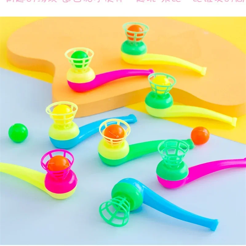 1PCS Suspended Blow Pipe Blow Ball Rod Game Children Balance Training Floating Blowing Ball Magic Dangling  Family Kids Toy