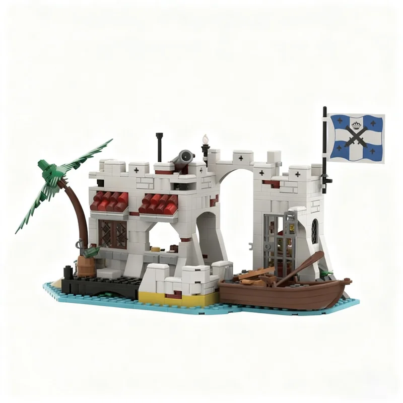 553 pçs moc lagon lock remake piratas modelo blocos de construção arquitetura ideia criativa educação brinquedos presentes natal tijolo