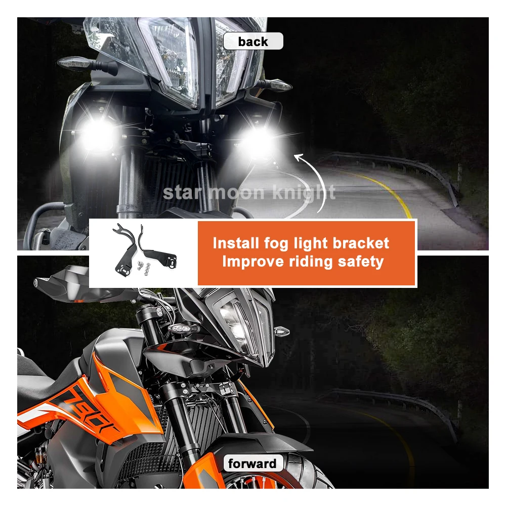 Motorcycle Spotlights Bracket For 790 Adventure 890 ADV 2024- Fog Lights Auxiliary Lamp Holder Mount Accessories