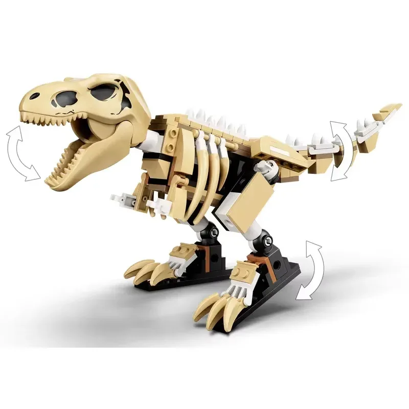 Conjuntos moc compatíveis série de dinossauro blocos de construção t. rex dinossauro fóssil exposição parque mundial das crianças brinquedos presente 76940