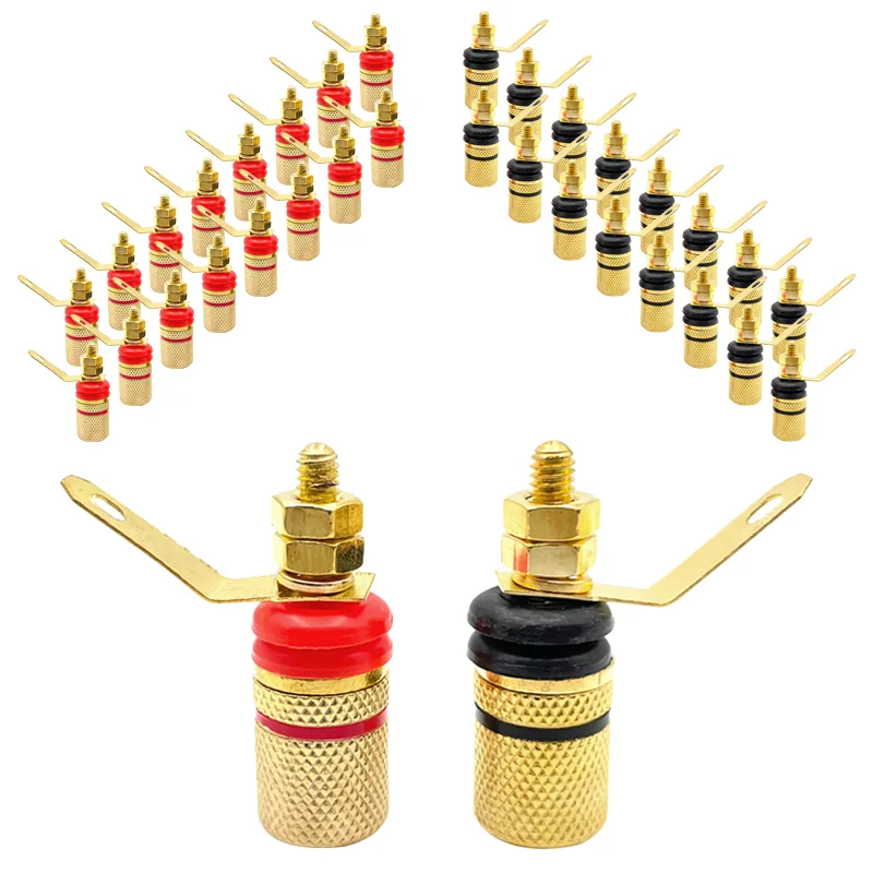 

20Pcs Gold-plated 4MM Banana Plug Socket Binding Post Speaker Terminal Audio Terminal Connector