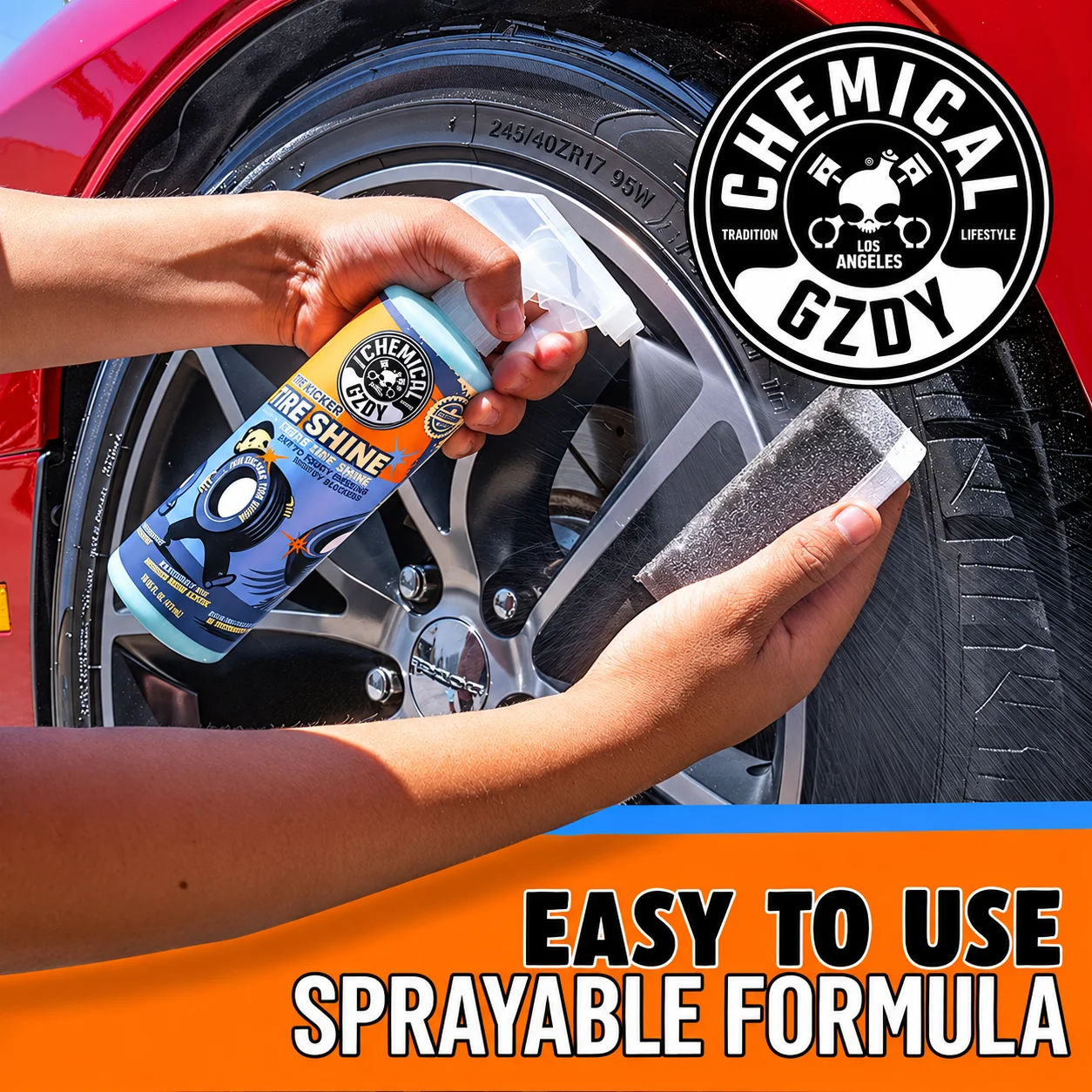 Tire Shine Spray High Gloss Tire Dressing Car Tire Protectant Non Greasy UV Protection for Auto Detailing 2 Pack
