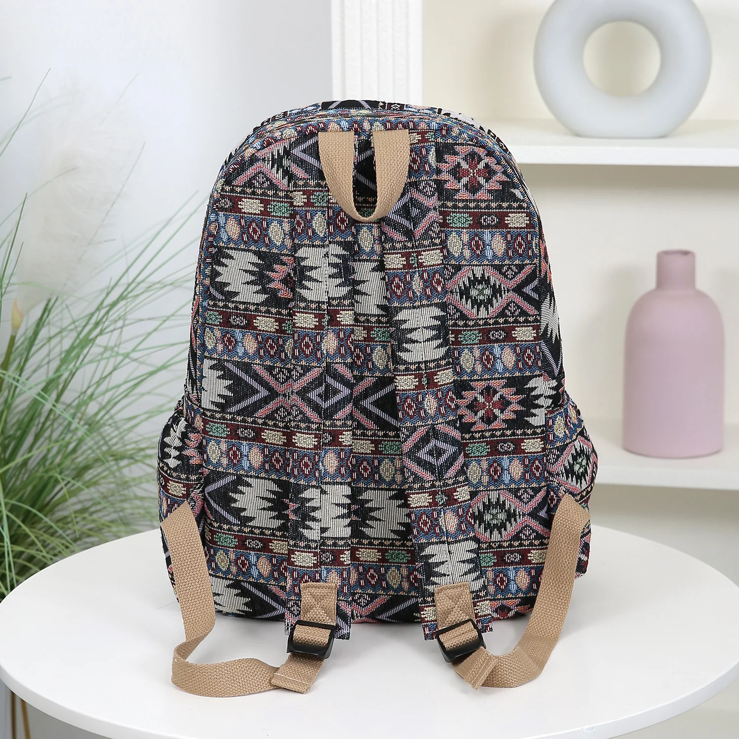 سميكة المطرزة النسيج حقيبة السفر السيدات سعة كبيرة حقيبة كتف حقيبة مدرسية حقيبة الأمتعة حقيبة كمبيوتر محمول نمط العرقية