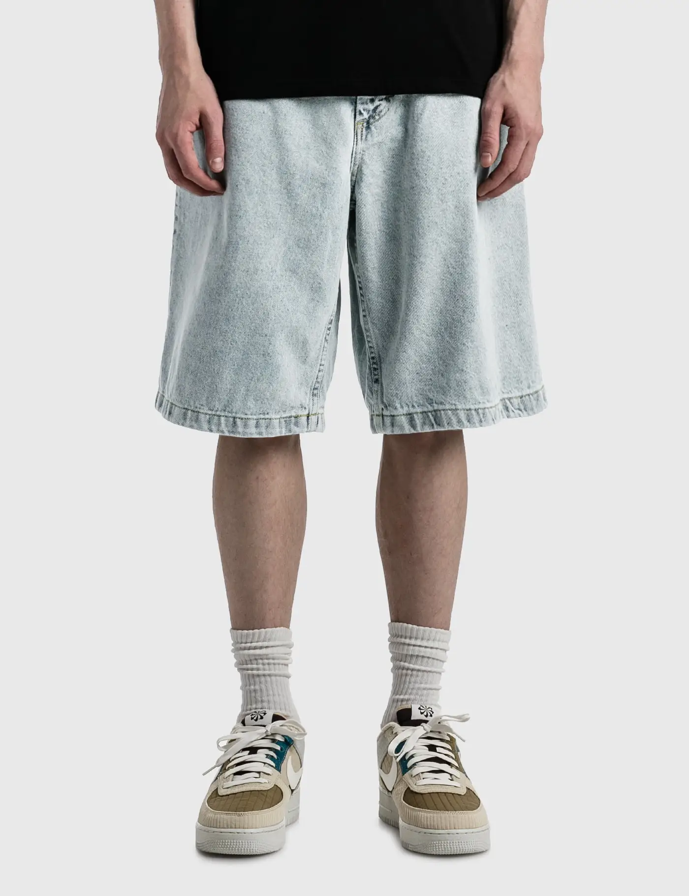 Pantalones cortos de baloncesto de gimnasio para hombre, pantalones cortos de mezclilla de calle con gráficos de dibujos animados, estilo retro, hip-hop, Y2k, bordado holgado, nuevo, Harajuku