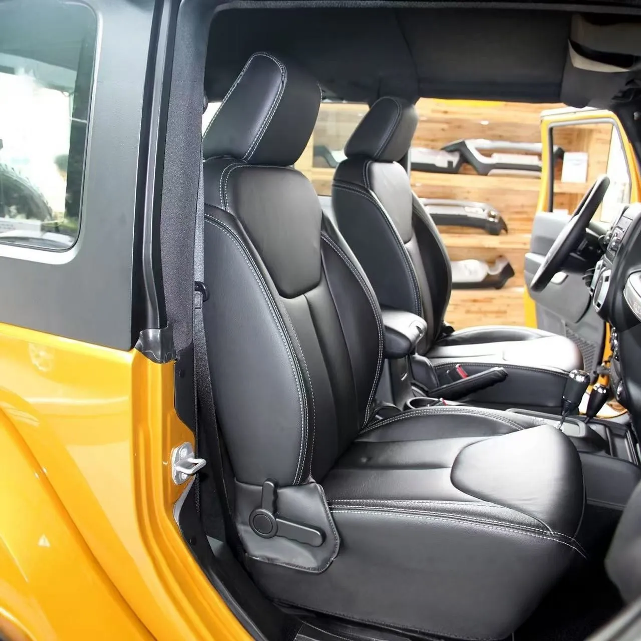 For Jeep Wrangler III Unlimited JK 2013 - 2018 Custom Faux Leather Car Seat Covers For 2 Front Seats Only Interior Accessories