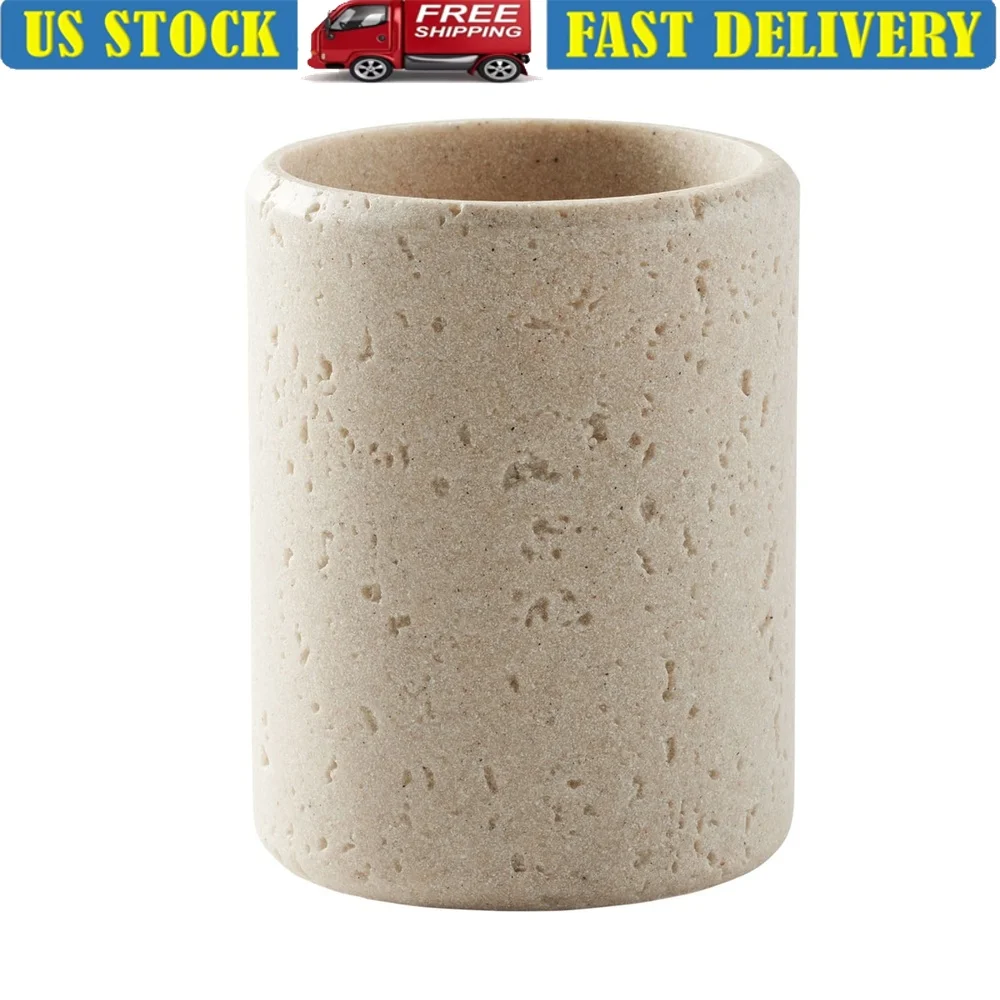 

Держатель для зубных щеток из искусственного камня, компактный органайзер, стильная столешница для хранения в ванной, элегантные аксессуары для ванной комнаты из смолы