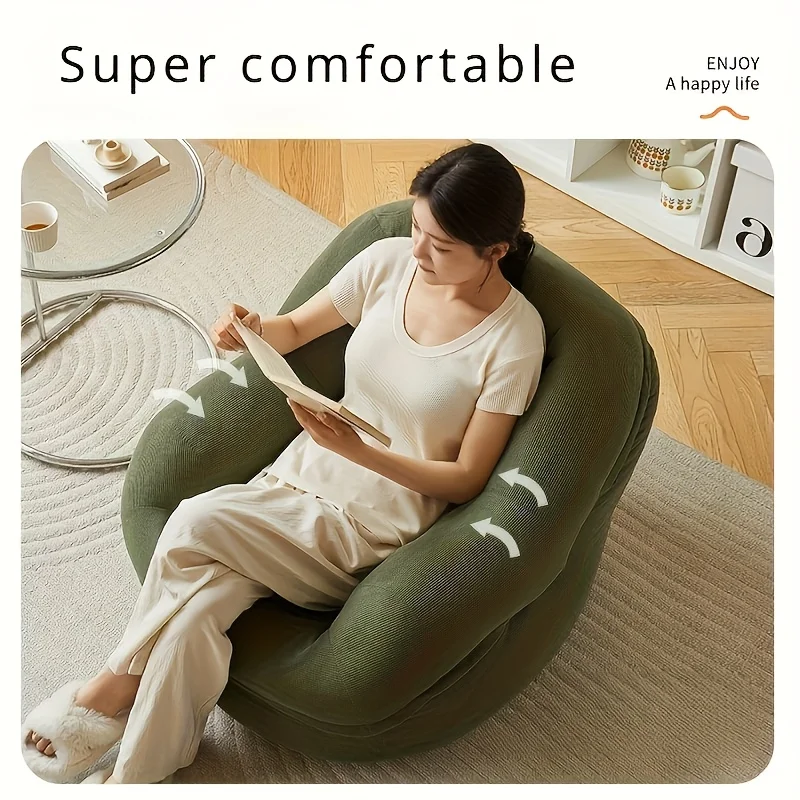 أريكة ومسند للقدمين من حصير التاتامي الكسولة، كرسي فردي - مثالي لغرفة النوم والشرفة والمساحة الصغيرة أو غرفة المعيشة أو راحة المكتب، #4