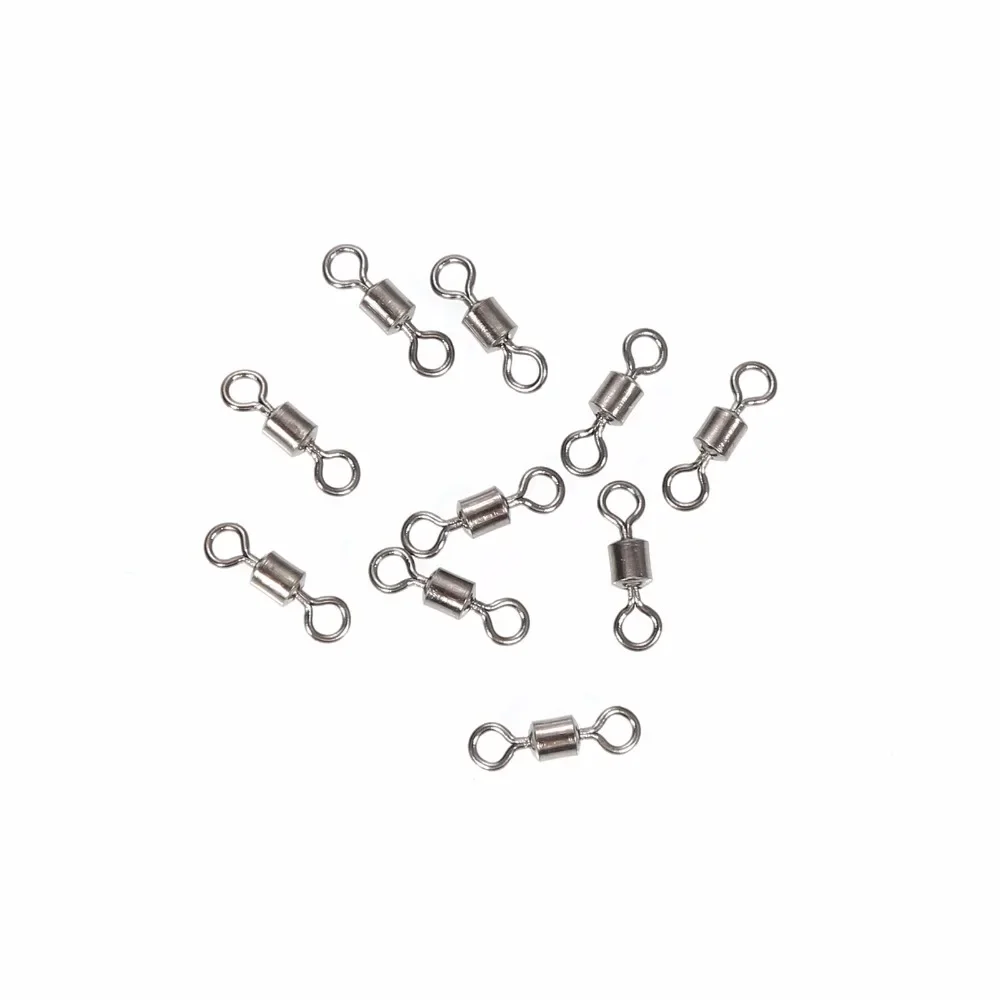 50pcs High Quality Ball Bearing Rolling Fishing Swivel Solid Rings Sea Fishing Hook Connector