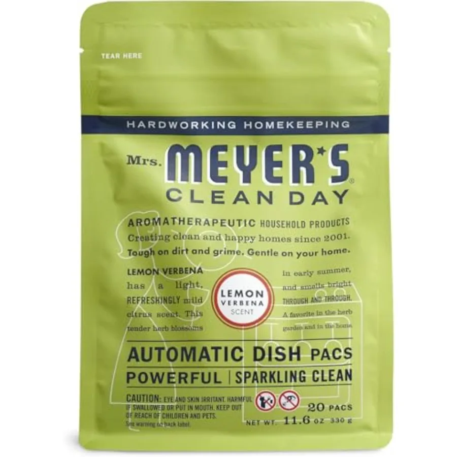

MRS. MEYER'S CLEAN DAY Automatic Dishwasher Pods, Lemon Verbena, 20 Count
