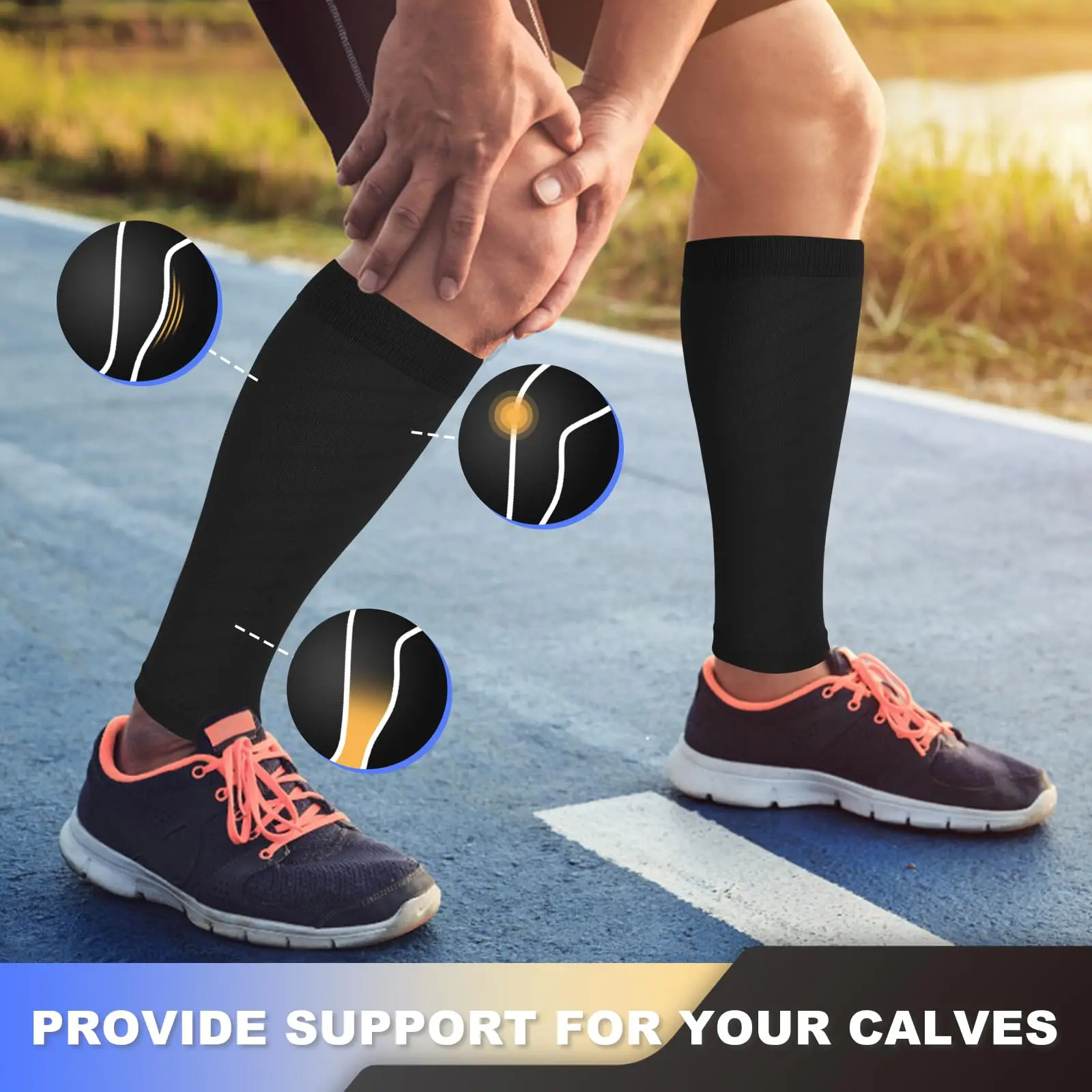Calf Compression Sleeves Professional Pain Relief Running Sleeves Basketball Elastic Breathable Outdoor Cycling Shin Guard