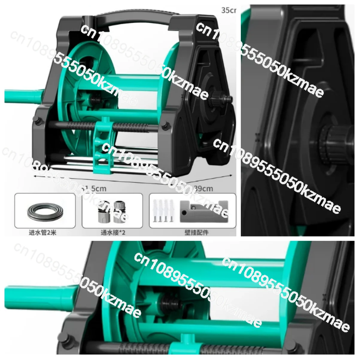 Hose reel truck with automatic piping arrangement, guide wheel design, garden watering, and car wash storage