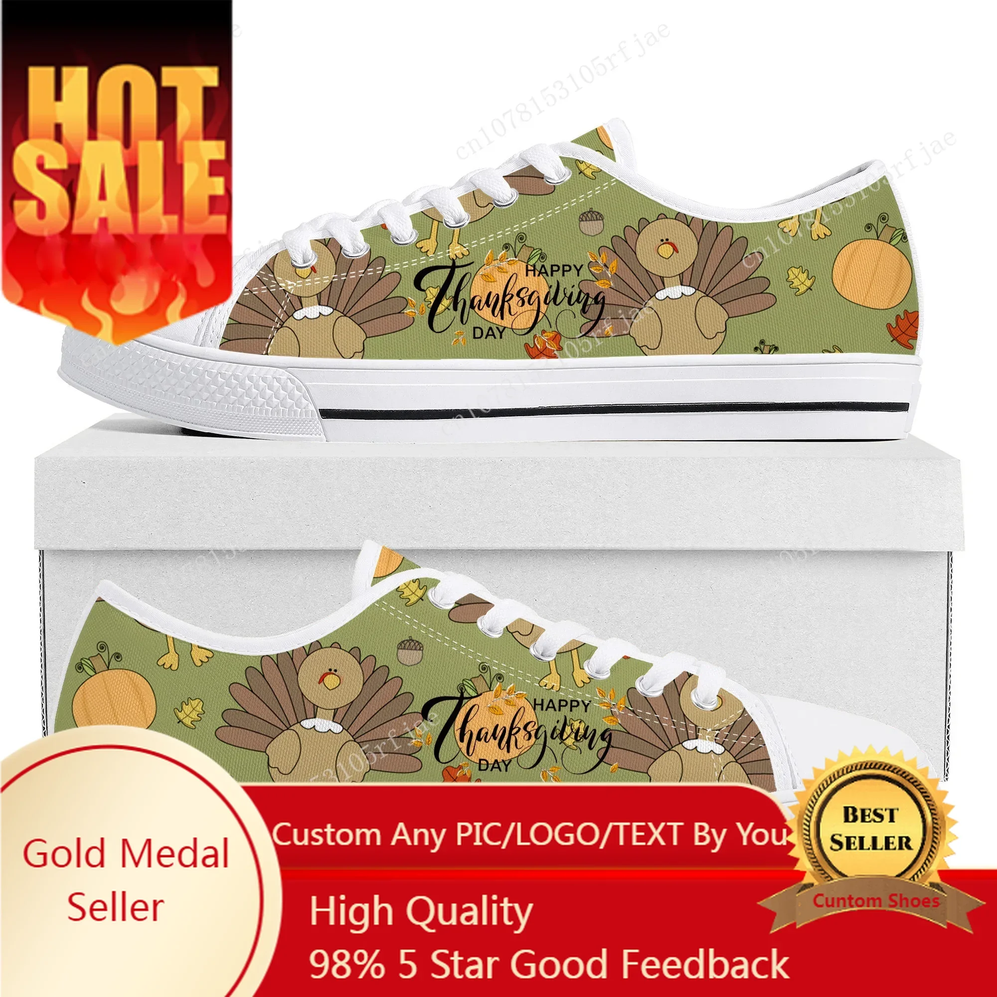 

Thanksgiving Day Festival Low Top Sneakers Womens Mens Teenager Fashion Canvas Sneaker Couple Custom Built Shoes