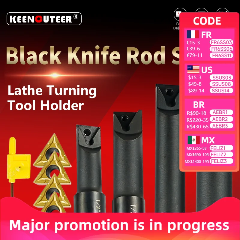 

ndustrial Black Tool Holder Set 22B1266/22B1268/22B1267/22B1269, Precision Machined for CNC Metalworking, Reliable Lathe Cutti