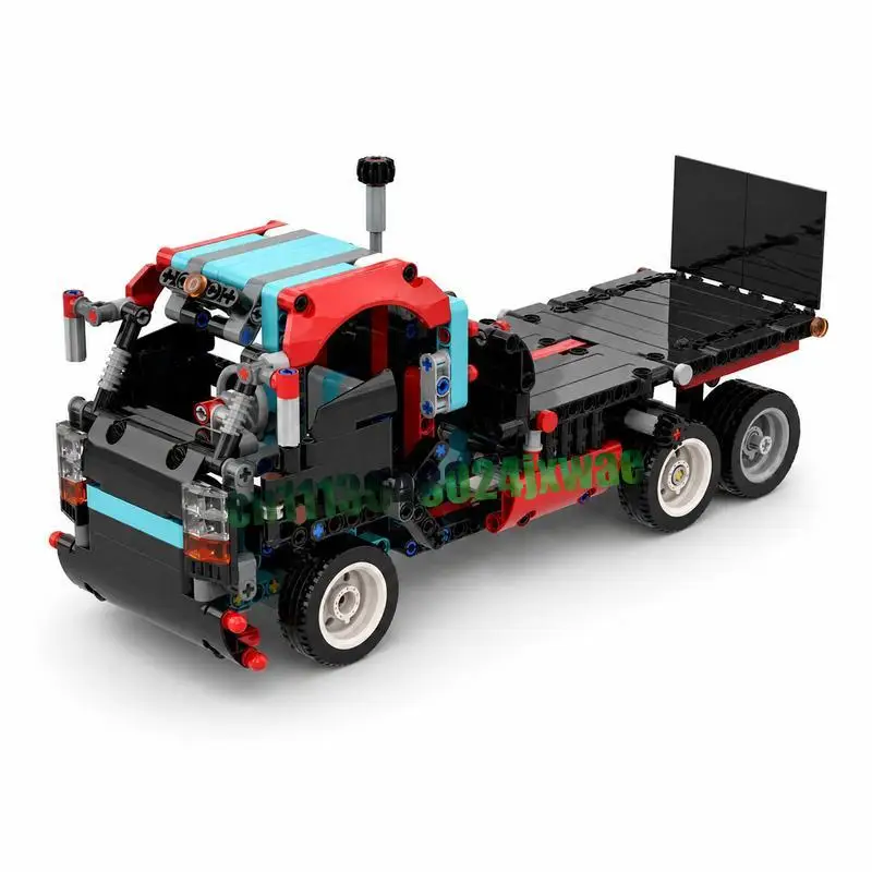 478PCS Mini Mechanical Flatbed Rescue Truck Engineering Vehicle Custom Building Blocks DIY Assembly Educational Collection Gift