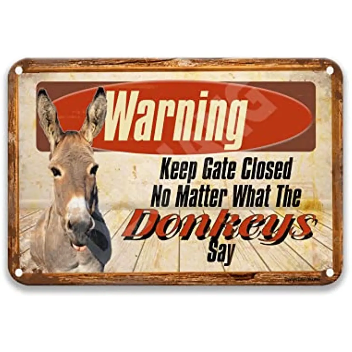 Keep Gate Closed No Matter What The Donkeys Say Vintage Tin Signs Coffee Decor Signs for Bar