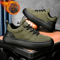 Men's trendy casual sneakers Warm fleece lining comfortable and breathable upper Thickened non-slip wear-resistant soles shoes