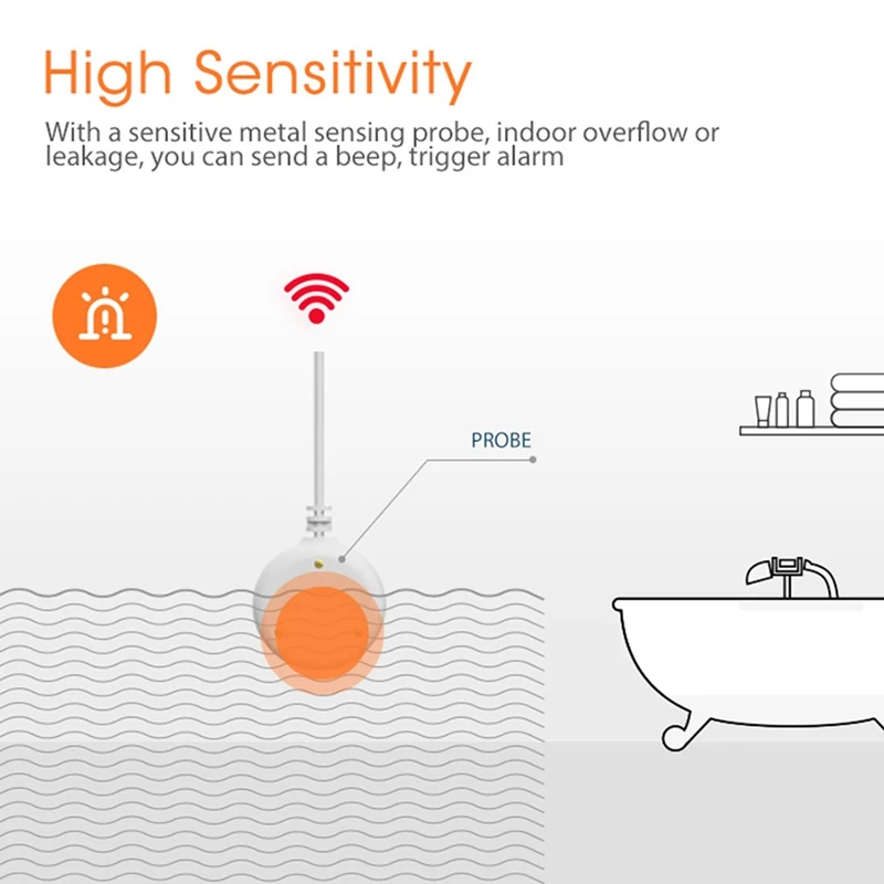 Imagem -03 - Tuya-inteligente Detector de Vazamento de Água Sensor de Inundação sem Fio Ligação de Água Completa Alarme Remoto App Remoto Casa Zigbee 3.0