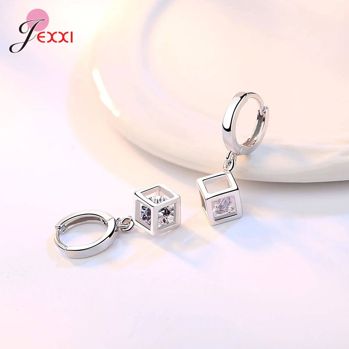 100% Real Pure 925 Sterling Silver Jewelry Set for Women Birthday Valentines Christmas Gift High Quality Cube Zircon with S925