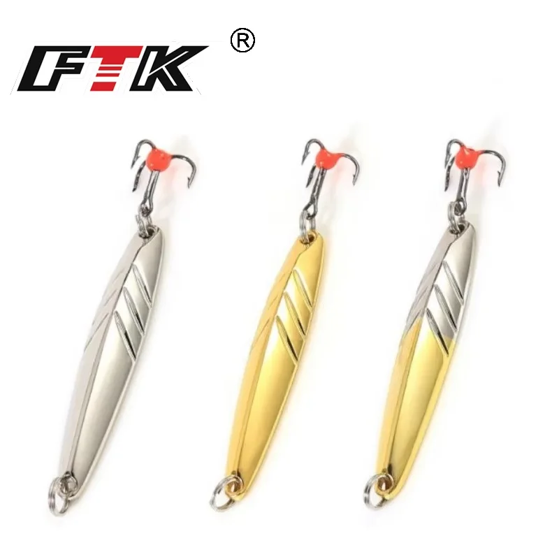 FTK 5g 10g 15g Ice Fishing Lure Metal Gold Silver Winter Spo