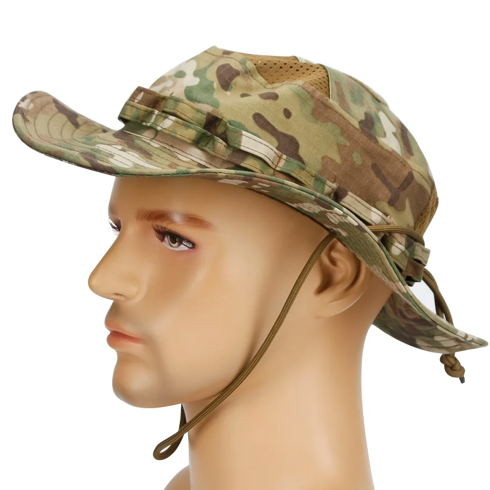 

Tactical Outdoor Camouflage Benny Hat – Military Fan-Favorite, Round-Brimmed, Velcro-Equipped, Sunshading & Breathable Camping B