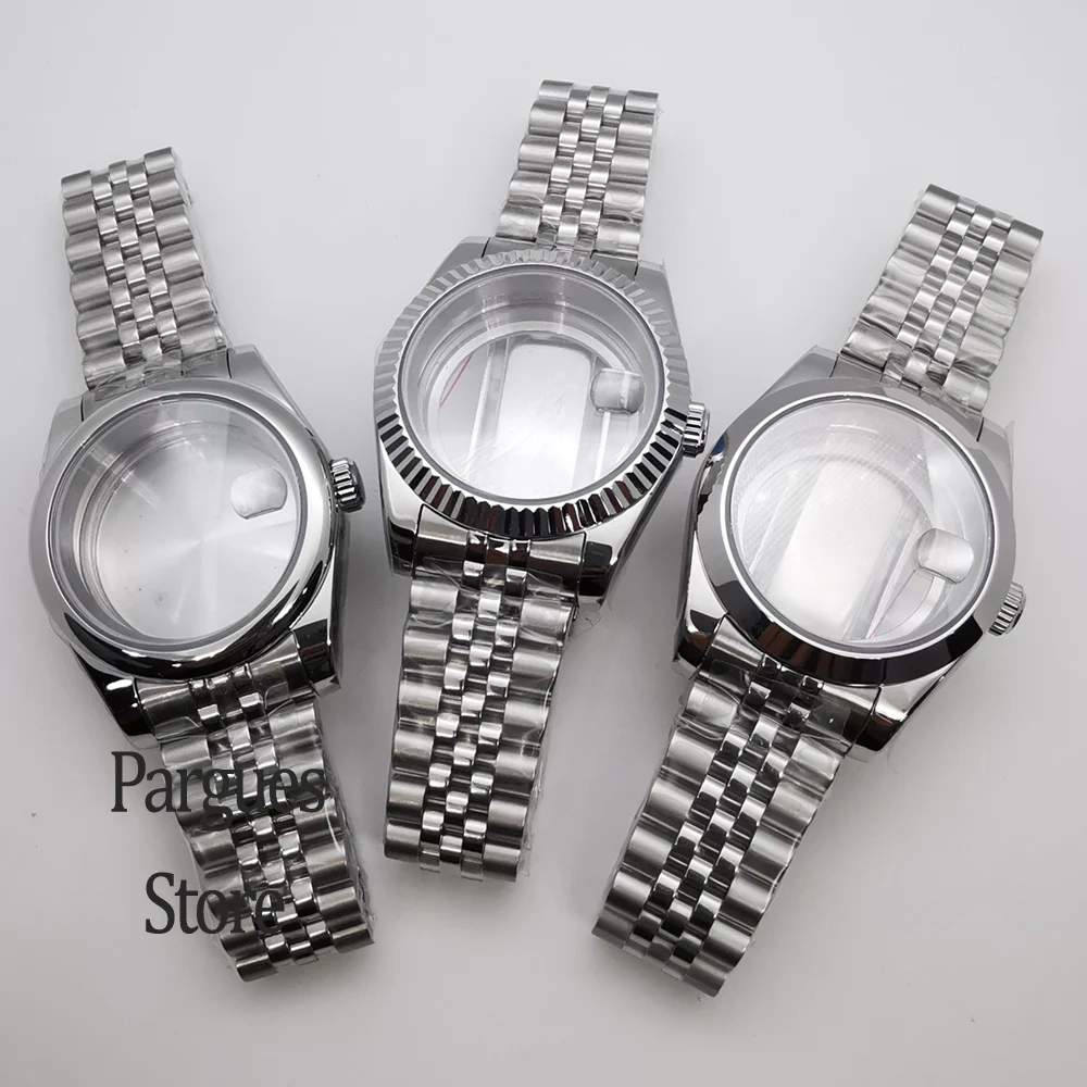 

36mm/39mm steel watch case strap sapphire glass fit NH35 NH36 Miyota8215 DG3804/2813 ETA2824 PT5000 movement