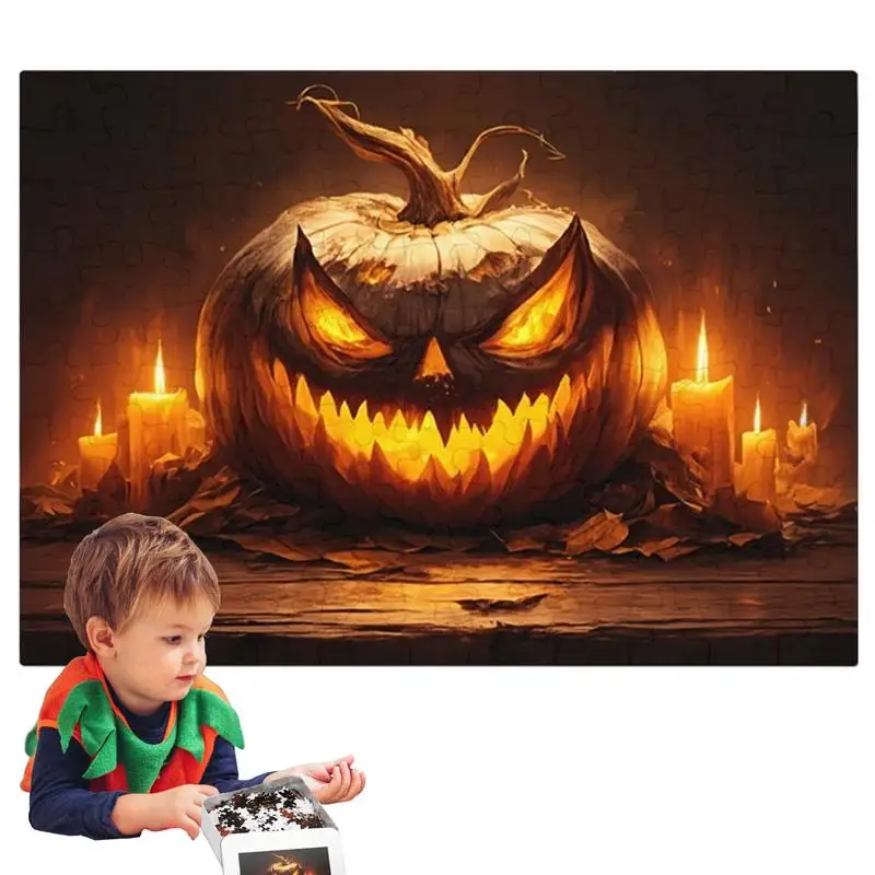 

Fall Puzzle Fall Scary Pumpkin Jigsaw Puzzle Autumn Pumpkin Challenging Puzzle Pumpkin Lantern Holiday Puzzles For Halloween