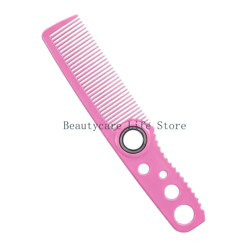 652C 360-Degree Bearing Hair Comb with Fine Teeth and Handle Cutouts for Grooming, Sectioning, Formal Styles, and Haircuts